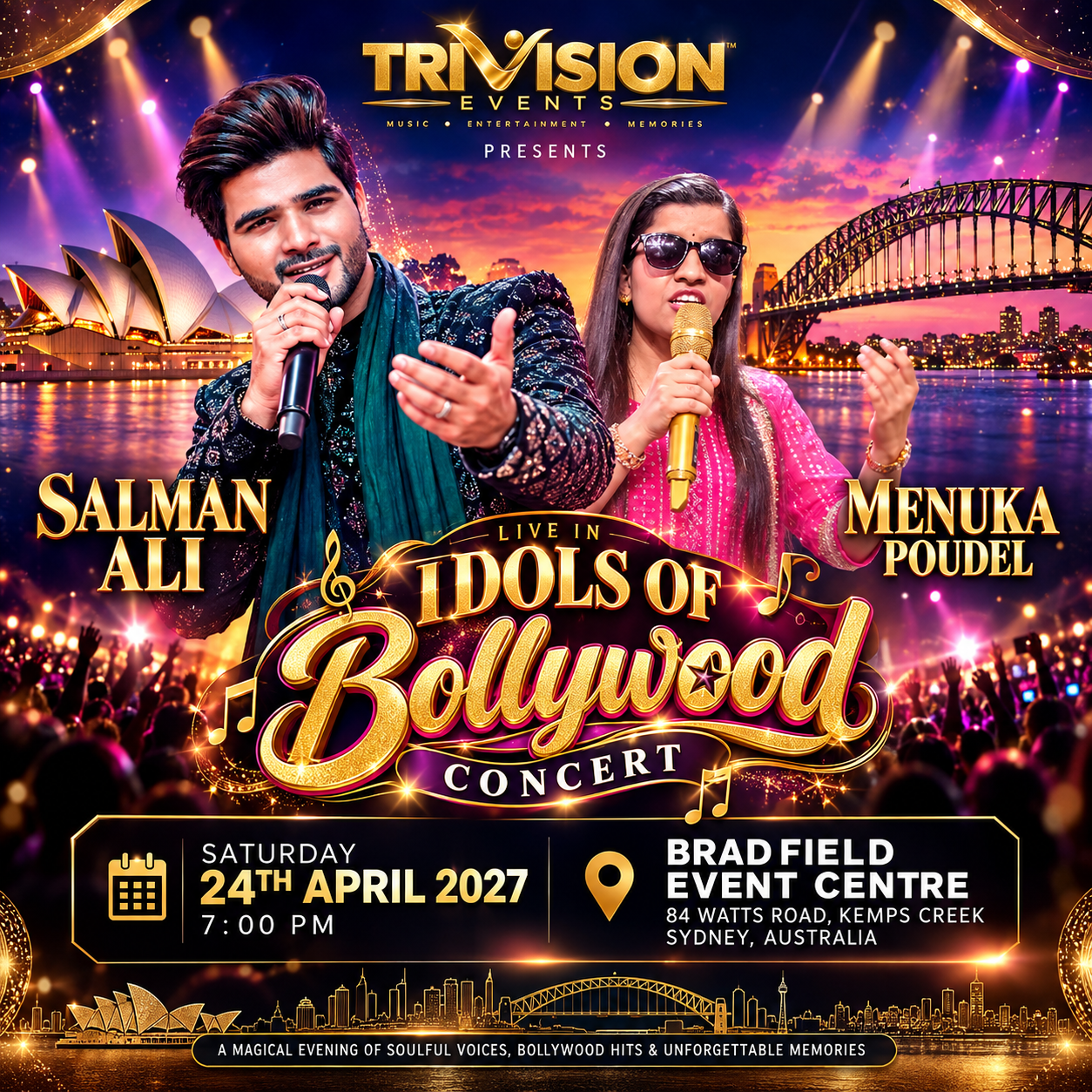 SYDNEY SALMAN ALI IDOLS OF BOLLYWOOD CONCERT
